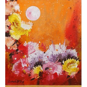 Zohaib Rind, 12 x 14 Inch, Acrylic On Canvas, Floral Painting, AC-ZR-191